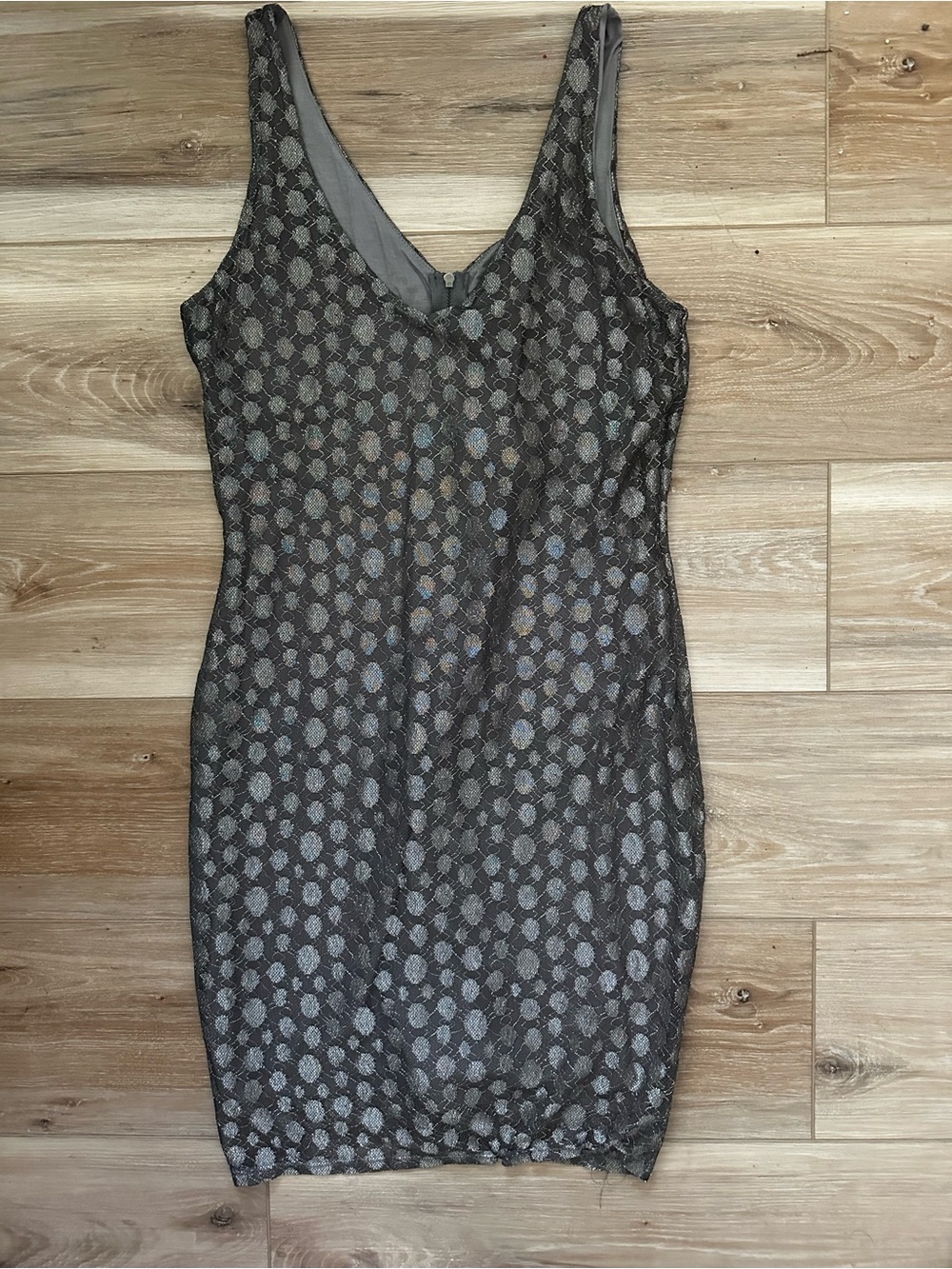 Eight Sixty Mesh Metallic Thread Bodycon Dress M NWT
